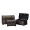 Northlight Set of 3 Decorative Antique Brown Wood and Faux Snakeskin Storage Boxes 22.5"